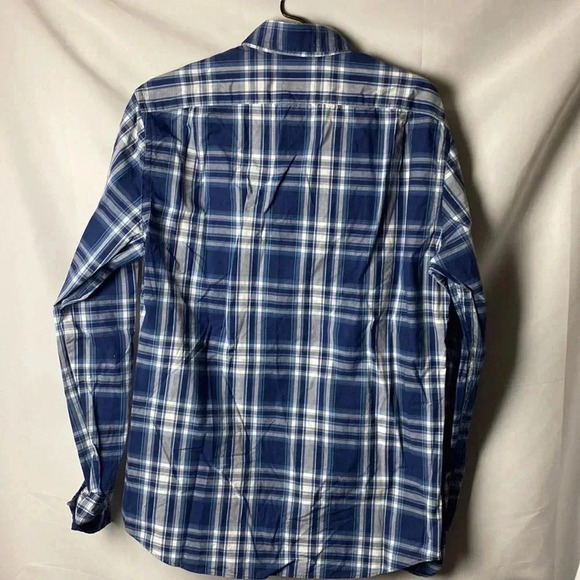 J CREW FACTORY SLIM FIT MENS SIZE MEDIUM  REIMAGINED BLUE GRAY PLAID SHIRT - Picture 12 of 13